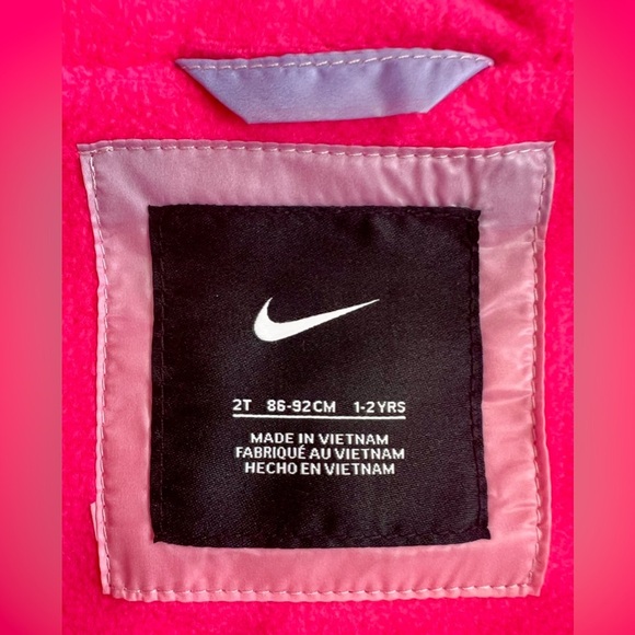 Nike Full-Zip Colorful Puffer Jacket, Pink Yellow Green, Toddler Girl 2T NEW - Picture 4 of 4